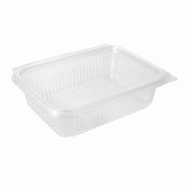 Barquette avec couvercle transparent en PLA 750ml 18,8x14,3x5,2cm par 400