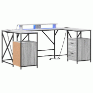 Bureau Gris Sonoma 182 x 101 x 87,5 cm Bois d'ingénierie Modèle Titan Panorama Select - 8721288746962