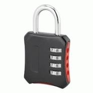 Cadenas à code, intérieur, 40mm, anse acier nickelé, 4 chiffres - Serrurerie de Picardie - noir 3150268710160 Cadenas à code, intérieur, 40mm, anse acier nickelé, 4 chiffres - Serrurerie de Picardie - noir 3150268710160