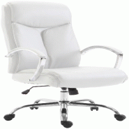 CLP Chaise de bureau Arlen en simili cuir Similicuir HBT: 115x65x73 cm Blanc - blanc polyester 328790