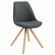 Décoshop26 - Chaise de salle à manger design scandinave en tissu gris foncé et pieds en bois clair forme rond 10_0003458 - gris 3000251589870 Décoshop26 - Chaise de salle à manger design scandinave en tissu gris foncé et pieds en bois clair forme rond 10_0003458 - gris 3000251589870