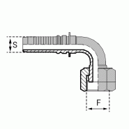 Embouts ORFS Femelle - 90° - Filetage UNF - Joint facial - IFORF91010