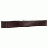 Helloshop26 - Jardinière surélevée moderne jardin extérieur 400 x 80 x 44 cm esthétique minimaliste durable en acier marron 02_0058917 - marron a