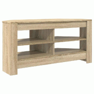 Helloshop26 - Meuble TV d'angle moderne rectangulaire 102 x 40,5 x 45 cm avec espaces de rangement multiples en bois d'ingénierie 02_0054682 - Bois m