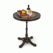 Helloshop26 - Table de salle à manger ronde 60,5 x 60,5 x 73 cm pour 2-4 personnes design élégant ambiance extérieure en aluminium 20_0014050 - al