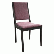 Lot de 2 chaises colyne en hetre massif - gris et bordeaux