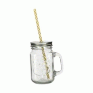 Novastyl - Mug En Verre 450ml Avec Paille Plastique Reutilisable - 3256391005743 Novastyl - Mug En Verre 450ml Avec Paille Plastique Reutilisable - 3256391005743