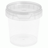 Pot rond transparent avec couvercle inviolable 155cc D6,9x6,8cm - par 960