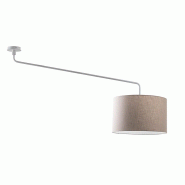 ROSSINI ILLUMINAZIONE Plafonnier Vivien Blanc Avec Abat-Jour Ivoire 48Cm - Plafonnier E27, Classe I, Ip20, Structure En Métal Peint - Groupe Rossini