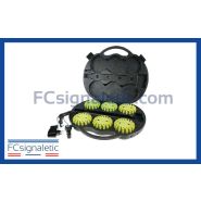 Valise de 6 balises lumineuses vertes autonomes magnétiques et rechargeables pour Gendarmerie, Police, Pompier, ambulancier, dépanneur Valise de 6 balises lumineuses vertes autonomes magnétiques et rechargeables pour Gendarmerie, Police, Pompier, ambulancier, dépanneur