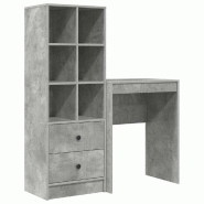 VidaXL Bureau avec tiroir 2 pcs Gris béton Modèle Titan Signature Plus - 3337300