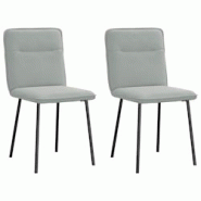 VidaXL Chaises à Manger Lot De 2 Gris Clair Velours - gris 4101209 VidaXL Chaises à Manger Lot De 2 Gris Clair Velours - gris 4101209