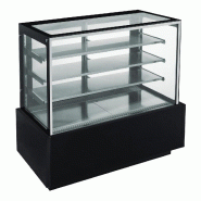 Vitrine à pâtisserie réfrigérée panoramique 650 L – 1518 × 750 × 1310 mm - noir CL-150 Vitrine à pâtisserie réfrigérée panoramique 650 L – 1518 × 750 × 1310 mm - noir CL-150