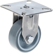 Roulette 50mm 2" en acier inoxydable caoutchouc gris, fixe, 40kg Roulette 50mm 2" en acier inoxydable caoutchouc gris, fixe, 40kg