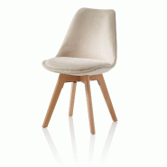 AQA Design Ensemble de 4 chaises en velours LAYLA écru cm, L.48,5 P.47 H.81,5 MP01993 - beige textile MP01993
