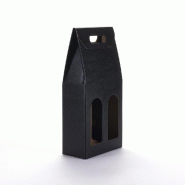 Boîte 2 bouteilles noir 18x9x38,5cm - par 10 - élégante et pratique