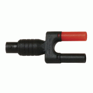 CHAUVIN ARNOUX - Jeu de 2 adaptateurs BNC femelle isolée - Fiches mâles RD/BK isolées D4mm - entraxe 19mm / 600V CAT III