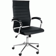 CLP Chaise de bureau Mollis cuir véritable Noir - noir cuir 311497 CLP Chaise de bureau Mollis cuir véritable Noir - noir cuir 311497