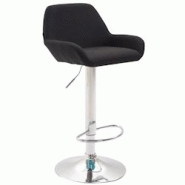 CLP Tabouret de bar Braga tissu avec pied en métal Noir /Chrome - noir textile 309001 CLP Tabouret de bar Braga tissu avec pied en métal Noir /Chrome - noir textile 309001