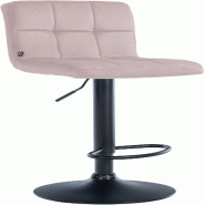CLP Tabouret de bar Pérou velours Rose/Noir - violet textile 323782