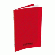 CONQUERANT Lot de 10 Cahier Classique PP piqué A4, 96p./48 feuilles 90g/m², Séyès, coloris rouge - 3020121206935_0