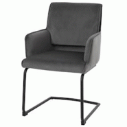 Décoshop26 - Chaise de salle à manger x1 design moderne en tissu gris foncé cadre en fer 04_0006301 - gris 3000261694168 Décoshop26 - Chaise de salle à manger x1 design moderne en tissu gris foncé cadre en fer 04_0006301 - gris 3000261694168