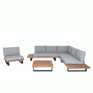 Décoshop26 - Salon de jardin avec fauteuil hwc-h54 salon de jardin avec canapé en polybois d'acacia filé mvg aluminium marron clair 04_0008296 - ma