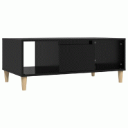Décoshop26 - Table basse avec tiroir 2 compartiments ouverts design moderne 90 x 50 x 36,5 cm bois d'ingénierie noir DEC039829 - noir Bois massif 30
