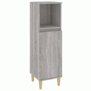 Helloshop26 - Armoire de salle de bain moderne avec rangement flexible 30 x 30 x 100 cm en bois d'ingénierie sonoma gris 02_0048405 - gris Bois massi