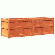 Helloshop26 - Jardinière bac lit surélevé plantes fleurs terrasse jardin cire 150 x 50 x 50 cm bois de pin massif marron 02_0038446 - 3000217676170 Helloshop26 - Jardinière bac lit surélevé plantes fleurs terrasse jardin cire 150 x 50 x 50 cm bois de pin massif marron 02_0038446 - 3000217676170
