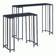Helloshop26 - Set 2 de tables consoles gigognes diamètrersta noir 03_0010548 - noir 3000225273958