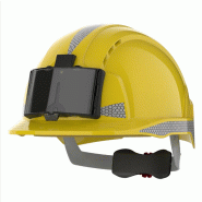 JSP SAFETY Casque de sécurité crémaillère ventilé porte badge EVOLite - CR2 Gris Jaune - Taille unique multicolore multi-matériau 5038428162500
