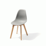 Keeve - Chaise empilable en polypropylène bois/gris