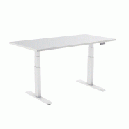 KIMEX - Bureau motorisé assis-debout 120x75cm Plateau blanc/Pied blanc - blanc 3700685422735