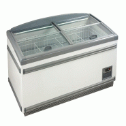 KLIMAITALIA Îlot statique avec verre plat incliné. Ouverture verticale. Éclairage LED. Dégivrage automatique. Température -18°C/-21°C. IGLOO18