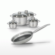 Lot Poêle 24cm et 4 Faitouts Elo Relief Solution - gris 3176239942262
