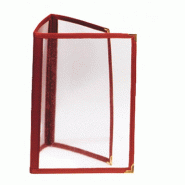 Protège menu 3 volets A5 PVC bordure bordeaux
