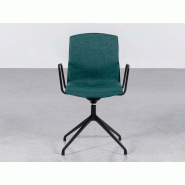 Lot de 2 sièges de réunion Kabi Swivel avec piètement pyramidal et coque tapissée Lot de 2 sièges de réunion Kabi Swivel avec piètement pyramidal et coque tapissée