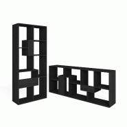SKRAUT HOME Étagère Bibliothèque, 162x67x31cm, Salon, Bureau, Noir - noir Bois manufacturé 607_17