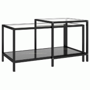 Tables à thé 2 pcs Verre trempé Noir Modèle Orion Nova - 331615