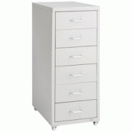 Tectake Caisson de bureau roulant en métal 41x28x69cm gris clair - 402488 - gris acier 402488 Tectake Caisson de bureau roulant en métal 41x28x69cm gris clair - 402488 - gris acier 402488