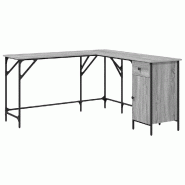 VidaXL Bureau sonoma gris 141x141x75 cm bois d'ingénierie Modèle Orion Office Mixte - 837600