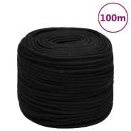 Vidaxl corde de travail noir 6 mm 100 m polyester 152814