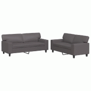VidaXL Ensemble de canapés 2 pcs gris similicuir Modèle Zenith Select Plus - 3201916
