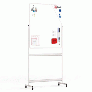 ALLboards Tableau Blanc Emaillé Mobile Double Face Magnétique Effaçable à Sec avec Cadre en Aluminium 150x100cm - TOS1510P3