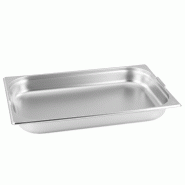 Bac GN Gastronorm 1/1 65 mm avec poignées tombantes en inox GVK ECO - argenté inox GN-1/1-Var-65H