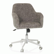 Chaise de bureau / chaise pivotante SOLAO HOME W Textile bouclette gris hjh LIVING - gris polyester 661022
