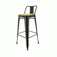 Chaise haute Austin metal assise pin naturel - par 4