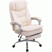 CLP Fauteuil de bureau XL Troy similicuir Crème - beige polyester 191696304 CLP Fauteuil de bureau XL Troy similicuir Crème - beige polyester 191696304
