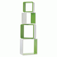 Cubes bicolore blanc/vert - Prof. 20cm - Dimensions 41x41, 36x36, 31x31, 26x26 cm - par 3